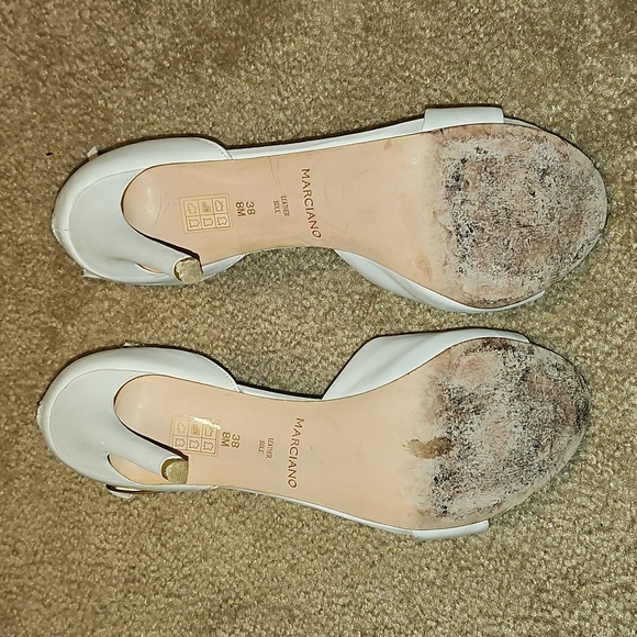 Marciano Elegant White High Heels with Gold Accents - Picture 11 of 12